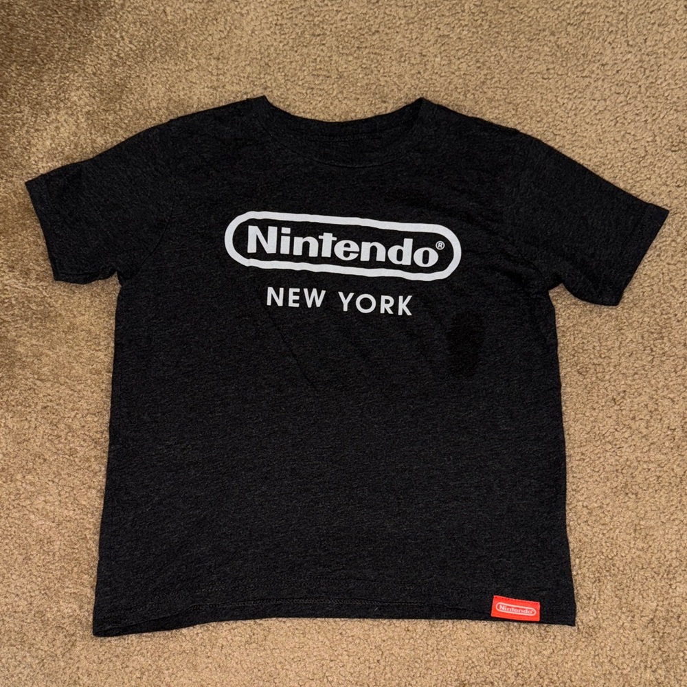 Nintendo Kids Black Tee with New York Logo